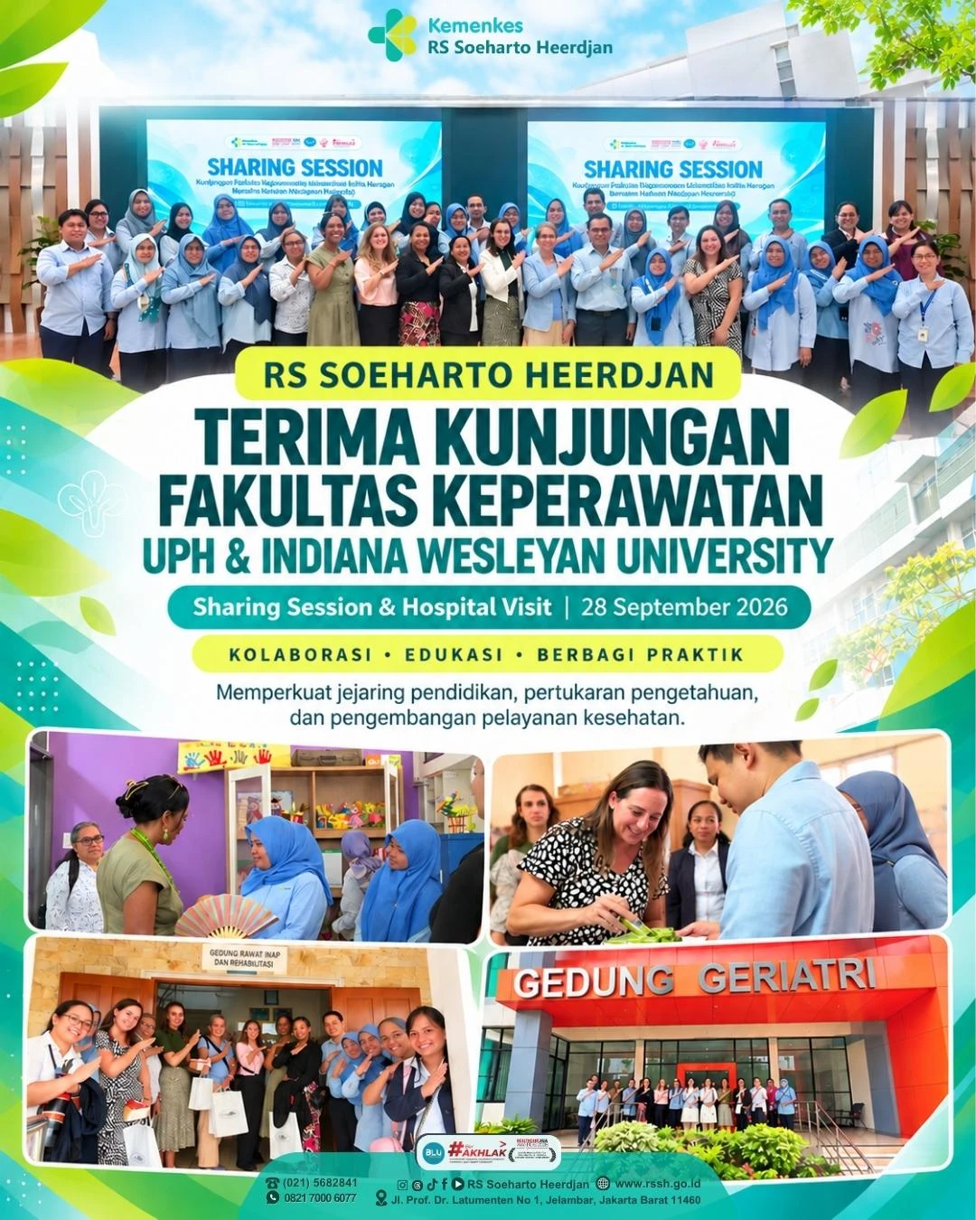 RS Soeharto Heerdjan Gelar Kunjungan dan Sharing Session Bersama Fakultas Keperawatan UPH dan Indiana Wesleyan University