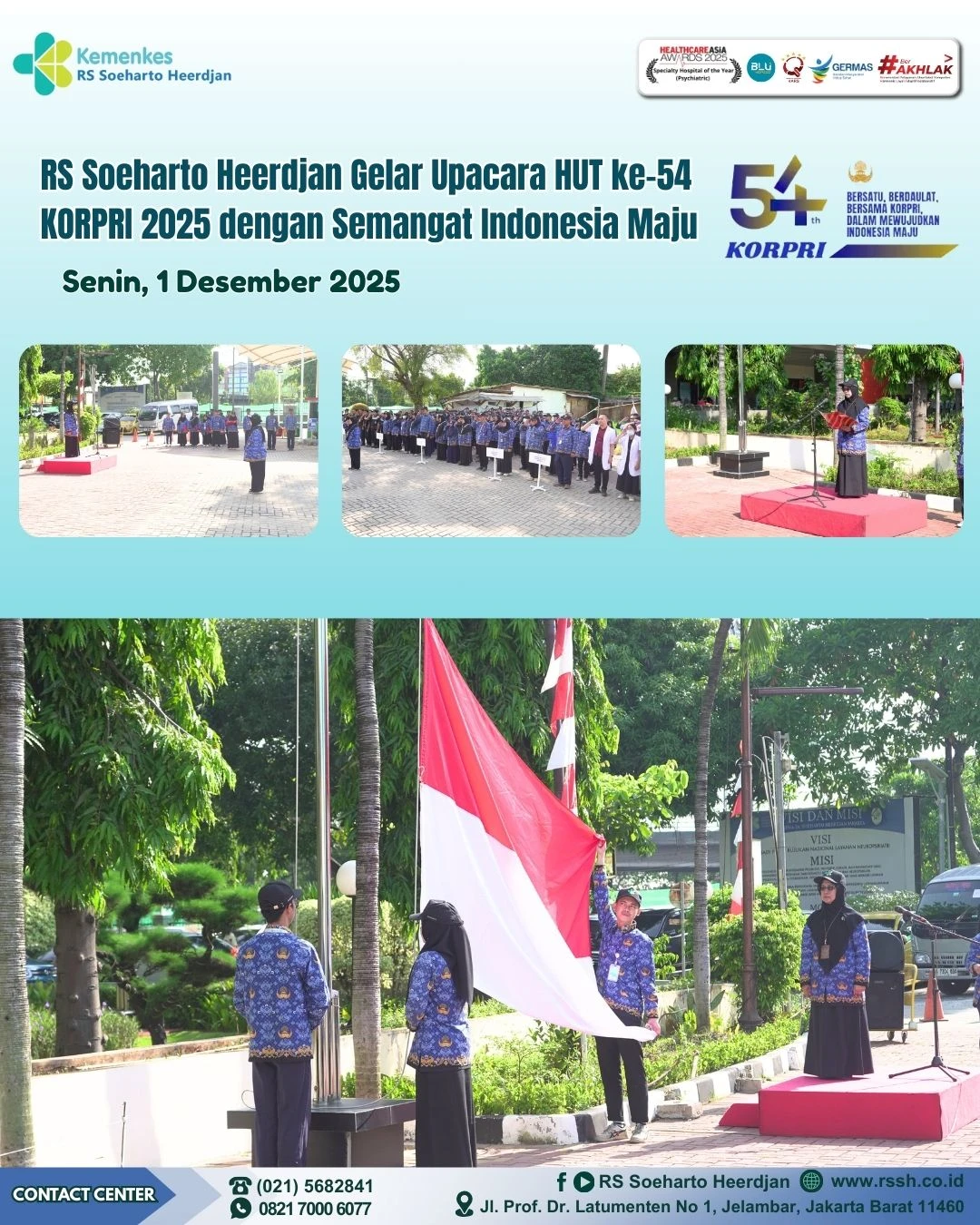 RS Soeharto Heerdjan Gelar Upacara HUT KORPRI ke-54 Tahun 2025 dengan Semangat Indonesia Maju